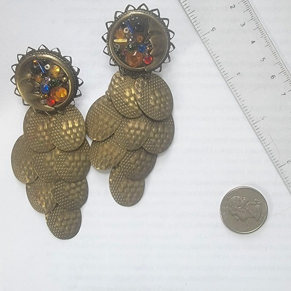 Crescent Moon Gypsy Statement Earrings - Picture 1 of 1